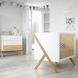 Cama de Grades Trama Artech Branco Mate/Faia 120x60cm Trama - Mobiliário de Bebé