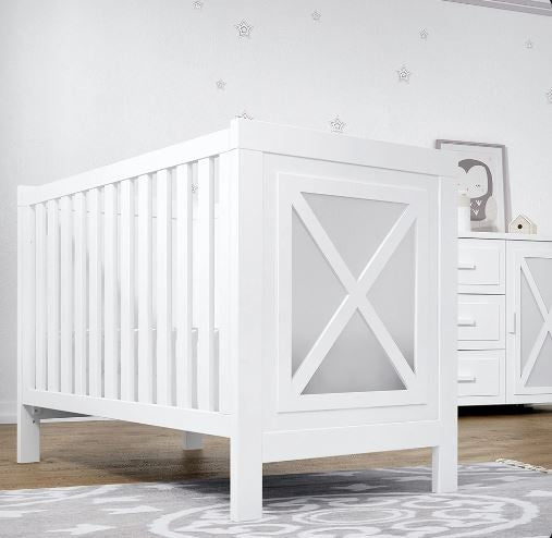 Cama de Grades CoSleep Trama Faro Branco Mate/Acrílico 120x60cm