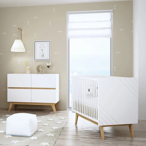 Cama de Grades CoSleep Trama Nuova Branco Mate/Faia 120x60cm
