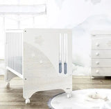 Cama de Grades CoSleep Trama Cielo Branco Mate/Roble Nórdico 120x60cm Trama - Mobiliário de Bebé