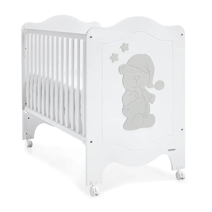 Cama CoSleep Trama Sleepy Bear | Branco Mate / Prata Mate Trama - Mobiliário de Bebé