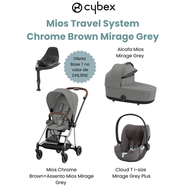 Cybex Promoção Travel System Mios Chrome Brown Mirage Grey