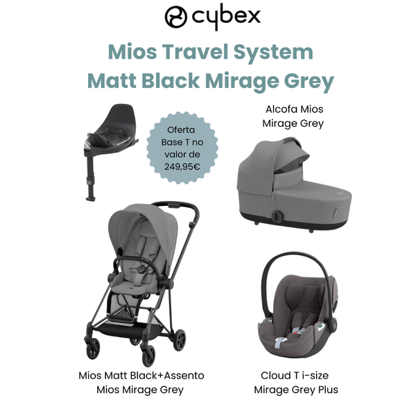 Cybex Promoção Travel System Mios Matt Black Mirage Grey