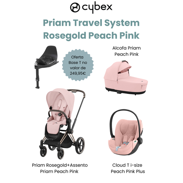 Cybex Promoção Travel System Priam Rosegold Peach Pink