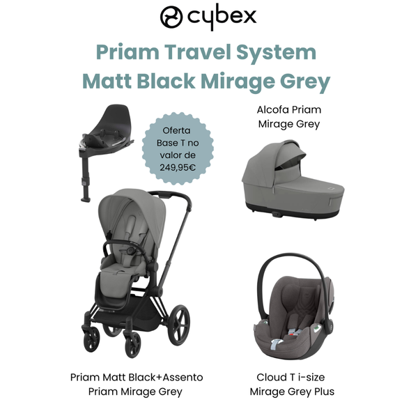 Cybex Promoção Travel System Priam Matt Black Mirage Grey