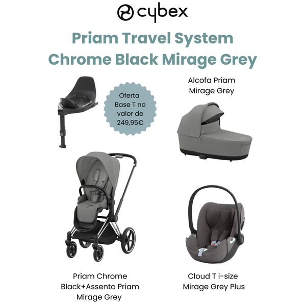 Cybex Promoção Travel System Priam Chrome Black Mirage Grey