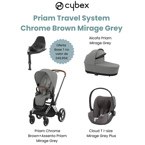 Cybex Promoção Travel System Priam Chrome Brown Mirage Grey