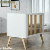 Trama Cama de Grades Round 120x60 cm Branco Mate Trama - Mobiliário de Bebé