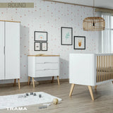 Trama Cómoda Maxi Round Kit Branco Mate/Tola Trama - Mobiliário de Bebé