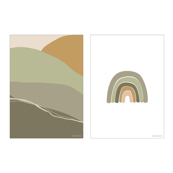 Little Ducth Poster Horizonte / Arco Iris Tons Verde