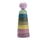 Empilhável BIBS Wobbly Bright Rainbow Bibs
