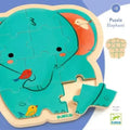 Puzzle Madeira 14 Peças Djeco Elefante