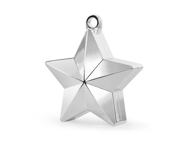PartyDeco Peso Estrela Prateado Para Balões