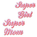 PartyDeco Estampado "Super Girl, Super Mom"