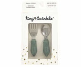 Tiny Twinkle Talheres em Aço e Silicone Dino Verde Tiny Twinkle