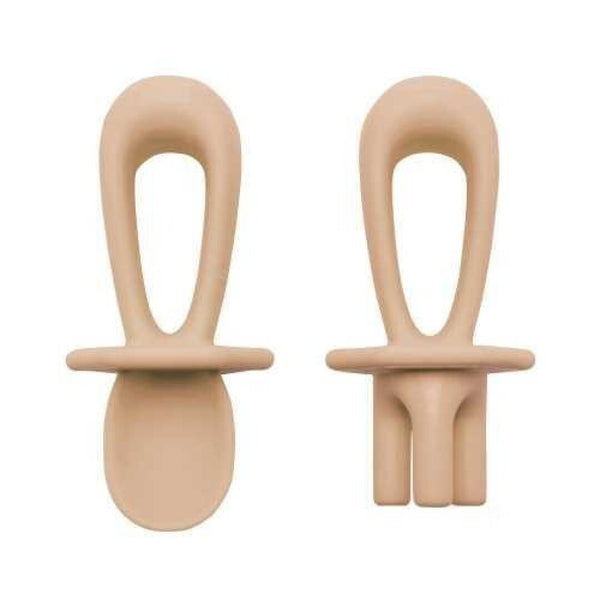 Tiny Twinkle Talheres Aprendizagem Silicone Bege