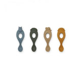 Conjunto 4 Talheres Silicone Liewood Safari/Blue Liewood