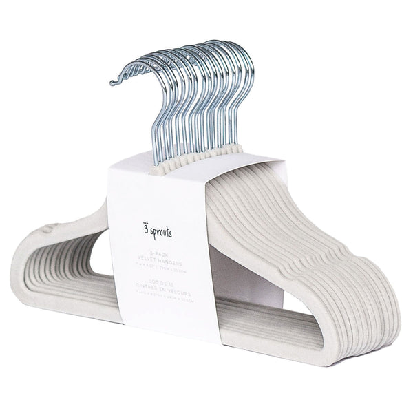 Cabides Veludo 3 Sprouts Pack 15 Uni- Cinza