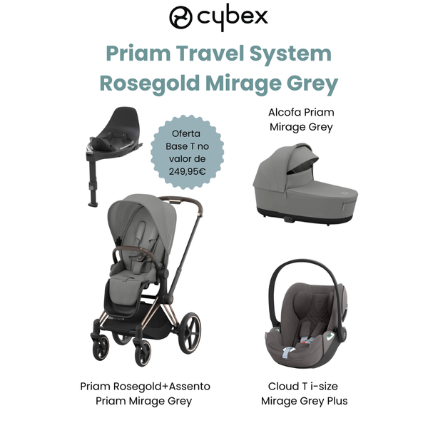 Cybex Promoção Travel System Priam Rosegold Mirage Grey