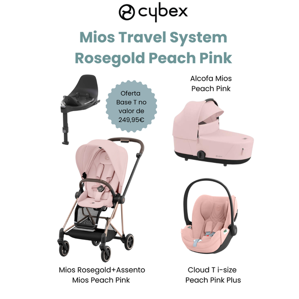 Cybex Promoção Travel System Mios Rosegold Peach Pink