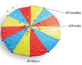 Jogo Paraquedas Colorido Com Bolas Minicool