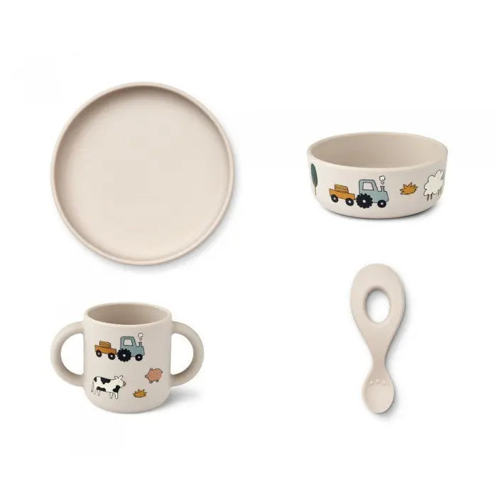 Liewood Conjunto de Refeição Animais da Quinta Liewood