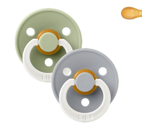 Pack 2 Chupetas Bibs Colour Sage/Cloud Night Simetricas - Tam.1- +0meses