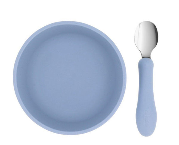 Tutete Pack Taça Silicone e Colher de Aço - Ocean Blue
