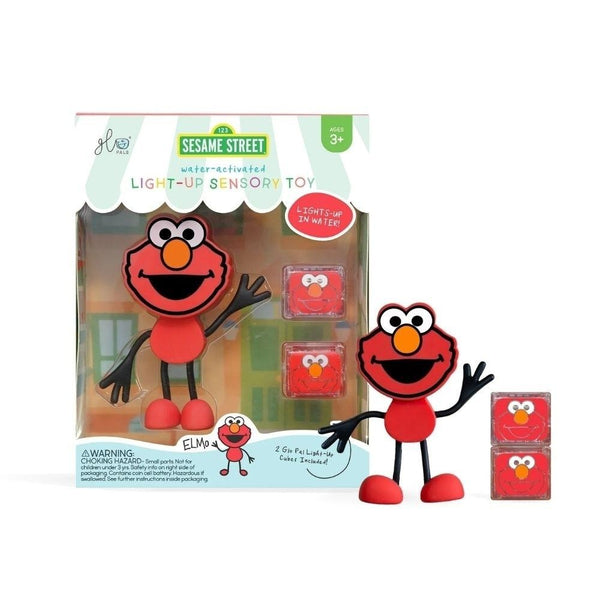 Set Personagem Rua Sésamo Elmo e 2 Cubos Luz GloPals Vermelho