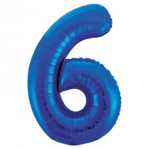 Unique Balão Foil Hélio Nº6 Azul 86cm