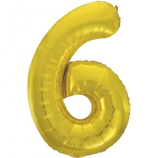 Unique Balão Foil Hélio Nº6 Dourado 86cm