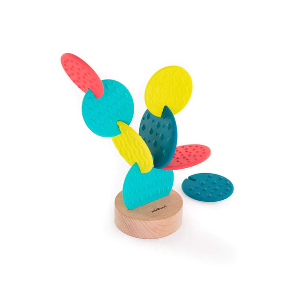 Miniland Cacto Sensorial de Empilhar | Cacto de Silicone e Madeira