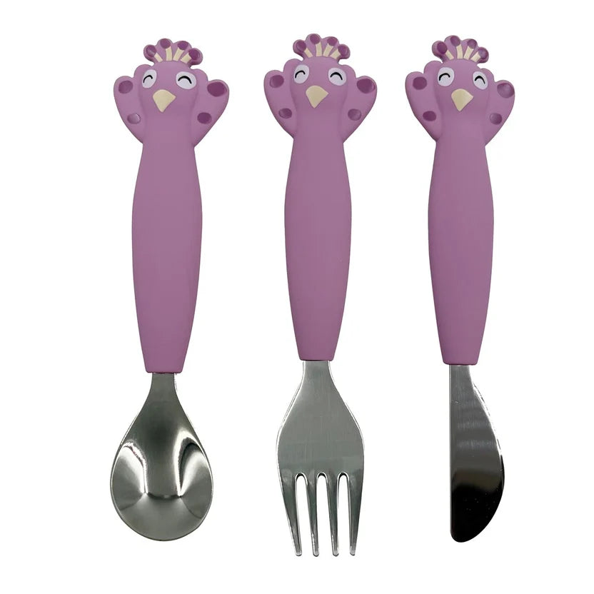 Conjunto de Talheres em Silicone 3 peças Trixie Sr. Pavão