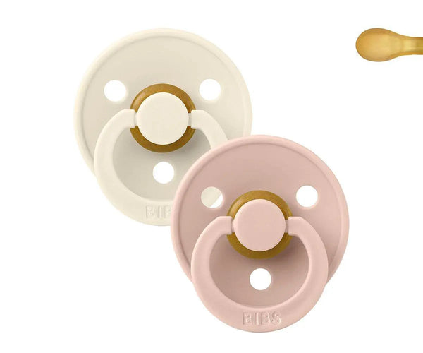 Bibs Pack 2 Chupetas Simétricas Ivory/Blush - Tam. 1 | 0-6 Meses