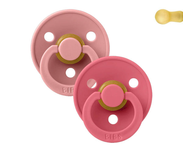 Bibs Pack 2 Chupetas Redondas Dusty Pink/Coral - Tam.2| 6-18 meses