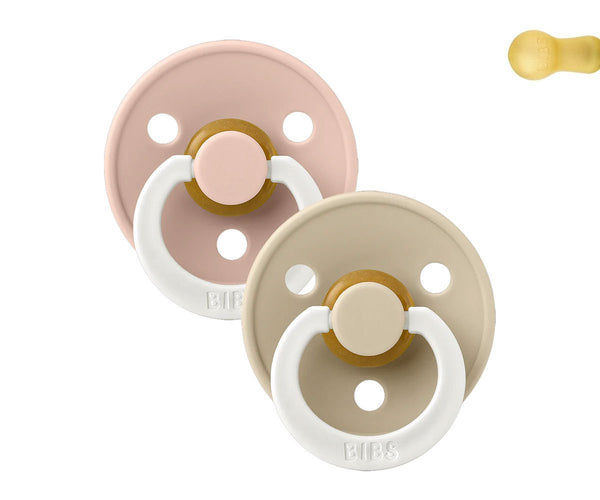 Bibs Pack 2 Chupetas Redondas Noturnas Vanilla/Blush - Tam. 2 | 6-18 Meses