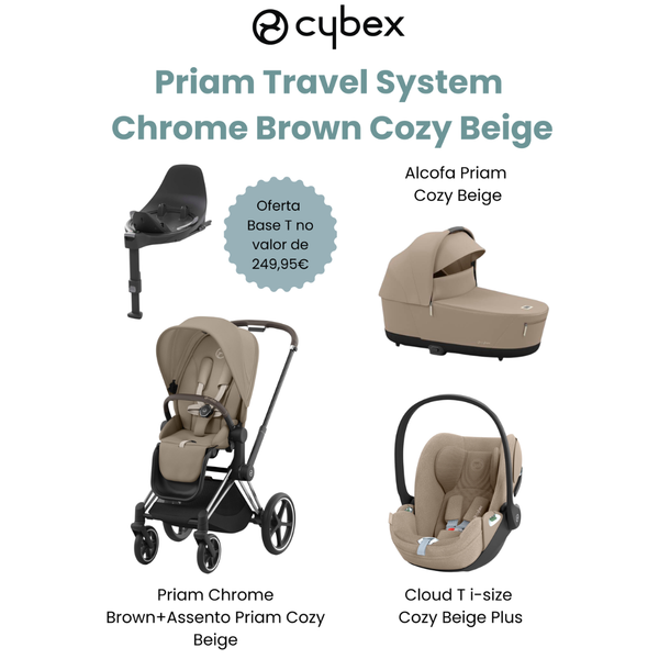 Cybex Promoção Travel System Priam Chrome Brown Cozy Beige