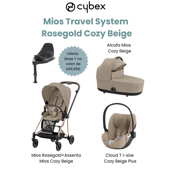 Cybex Promoção Travel System Mios Rosegold Cozy Beige