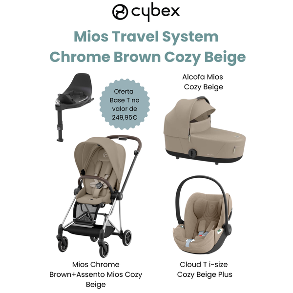 Cybex Promoção Travel System Mios Chrome Brown Cozy Beige