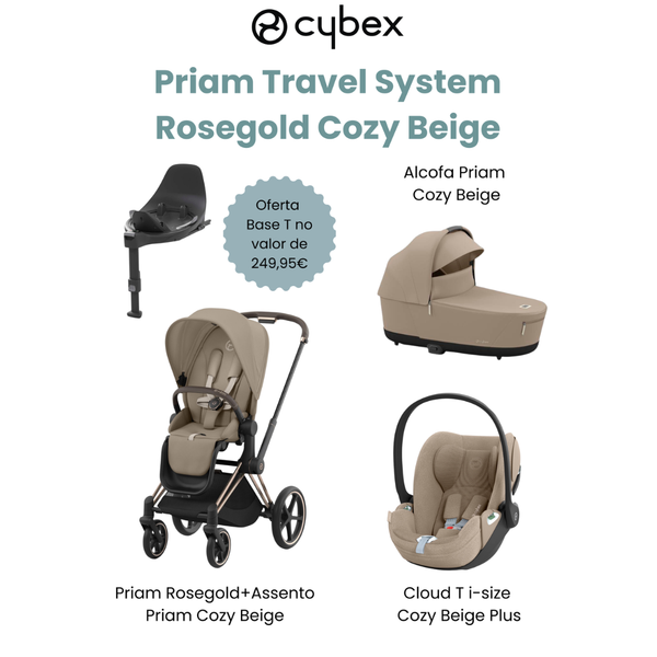 Cybex Promoção Travel System Priam Rosegold Cozy Beige