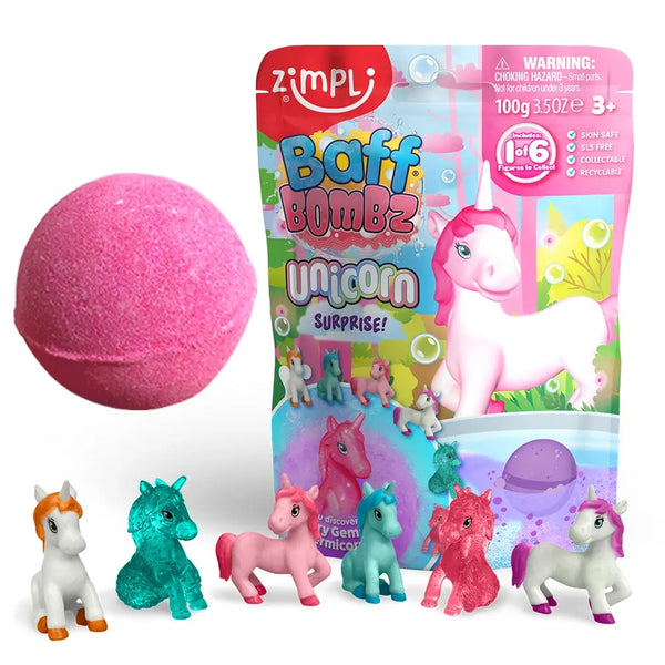 Zimpli Baff Bombz Surpresa com Figura Colecionável de Unicórnio