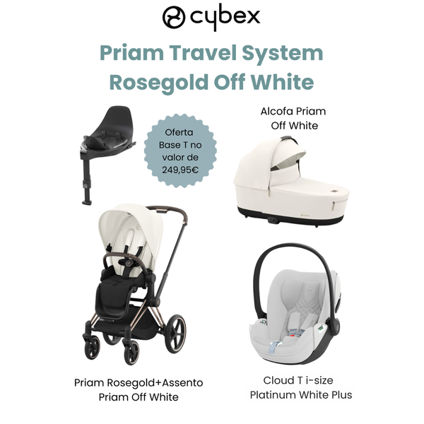 Cybex Promoção Travel System Priam Rosegold Off White