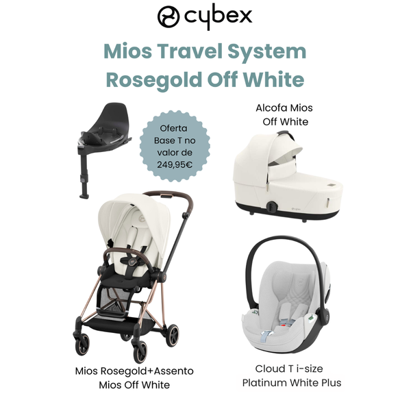 Cybex Promoção Travel System Mios Rosegold Off White