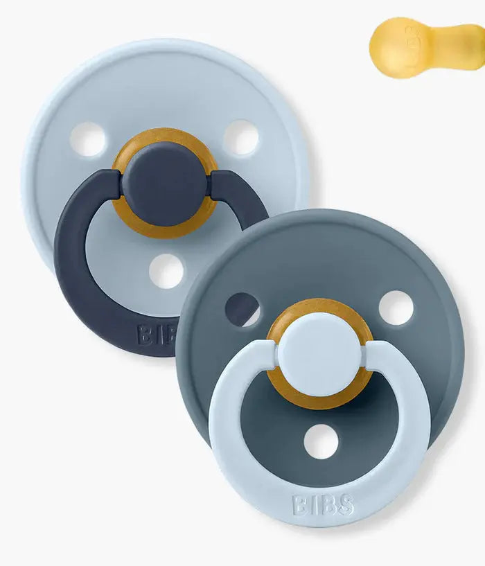 Bibs Pack 2 Chupetas Redondas Baby Blue/Petrol - Tam. 2 | 6-18 Meses Bibs