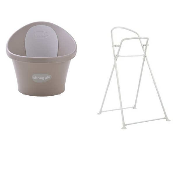 Shnuggle Conjunto Banheira de Bebé Taupe + Suporte
