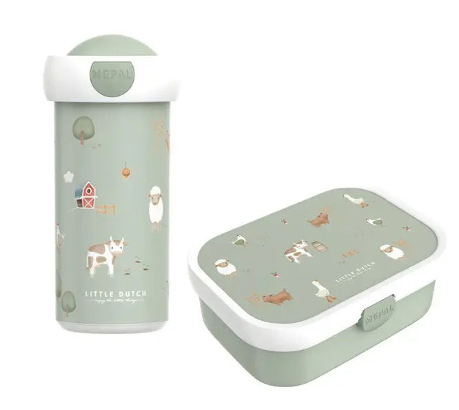 Set de lancheira e Copo Escolar - Little Farm - Minicool