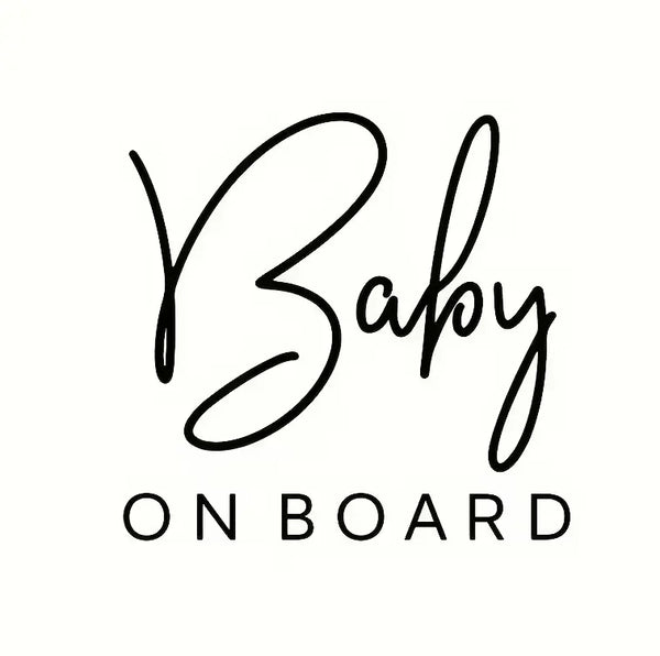 Autocolante para Carro "Baby on Board"- Preto