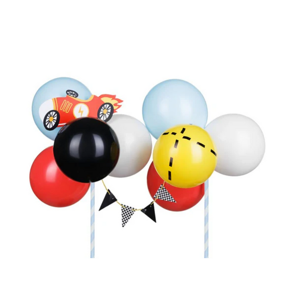 PartyDeco Topo de Bolo Carros com Balões