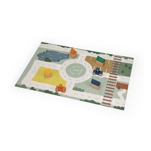 Trixie Puzzle de Estrada em Madeira com Acessórios