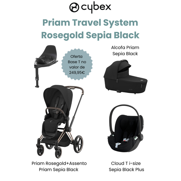 Cybex Promoção Travel System Priam Rosegold Sepia Black